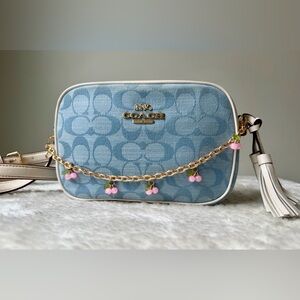 Coach Mini Jamie Camera Bag In Signature Chambray  with chain charm
